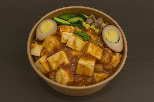 Tofu with Minced Pork in Garlic Chili Sauce / 麻婆豆腐飯